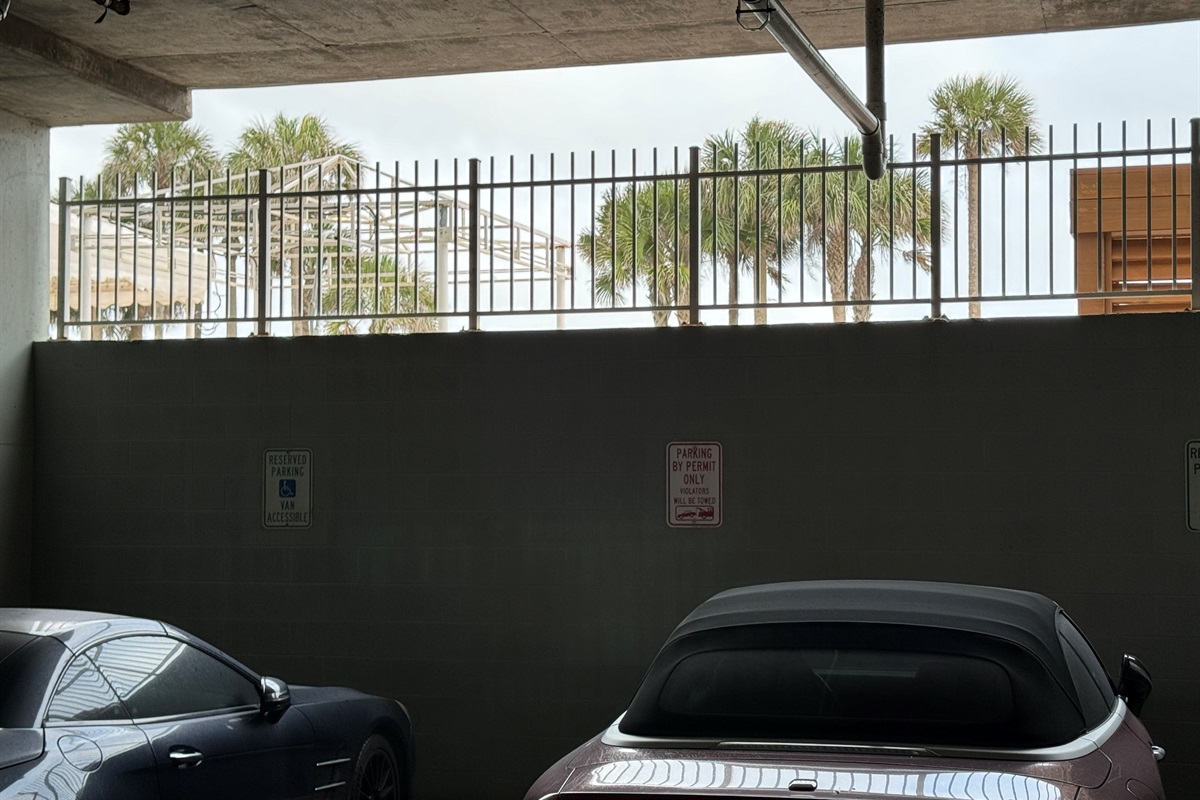 SECURED garage parking.  1 vehicle inside and 1 vehicle outside.  Contact host for oversized vehicles