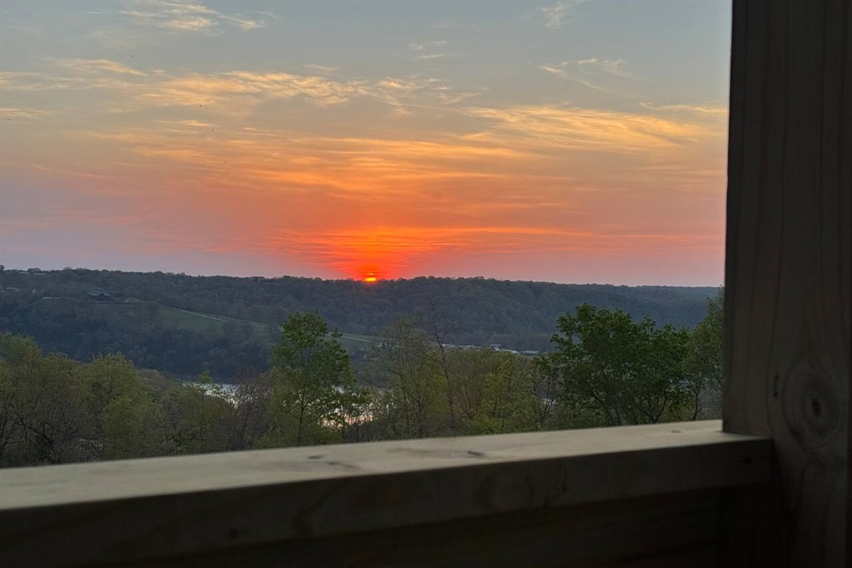 Breaktaking sunset views from your private Ozark porch.