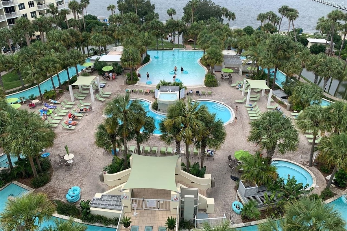 Bayside pools!  Just amazing and so much fun.  Lazy river, heated pool, zero entry pool, 2 hot tubs, grilling area and dock