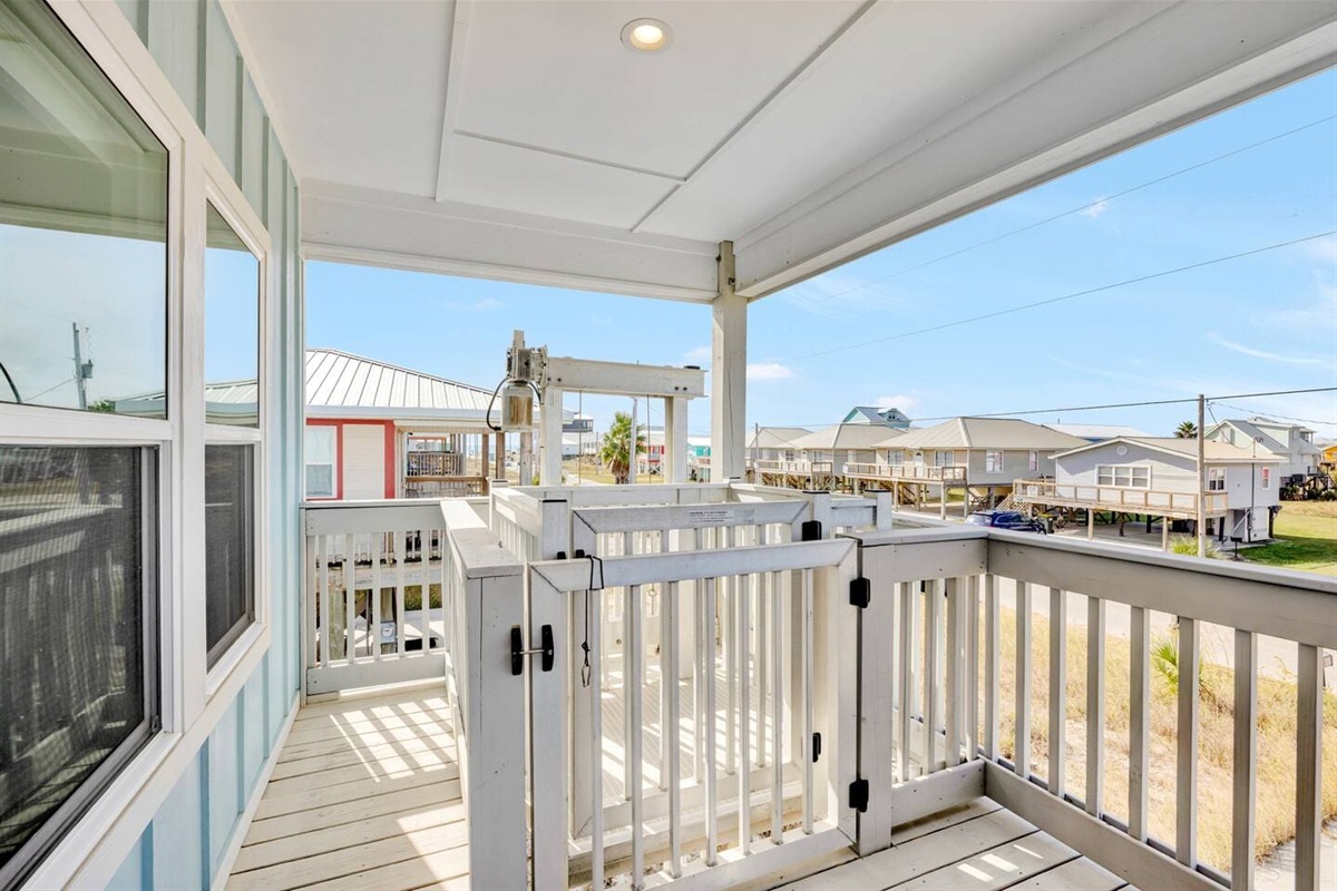 Freight Elevator on front covered porch
