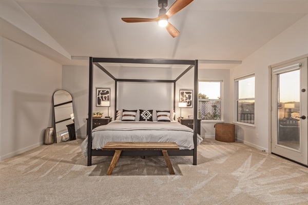 Relax with a great night sleep in the king primary bedroom