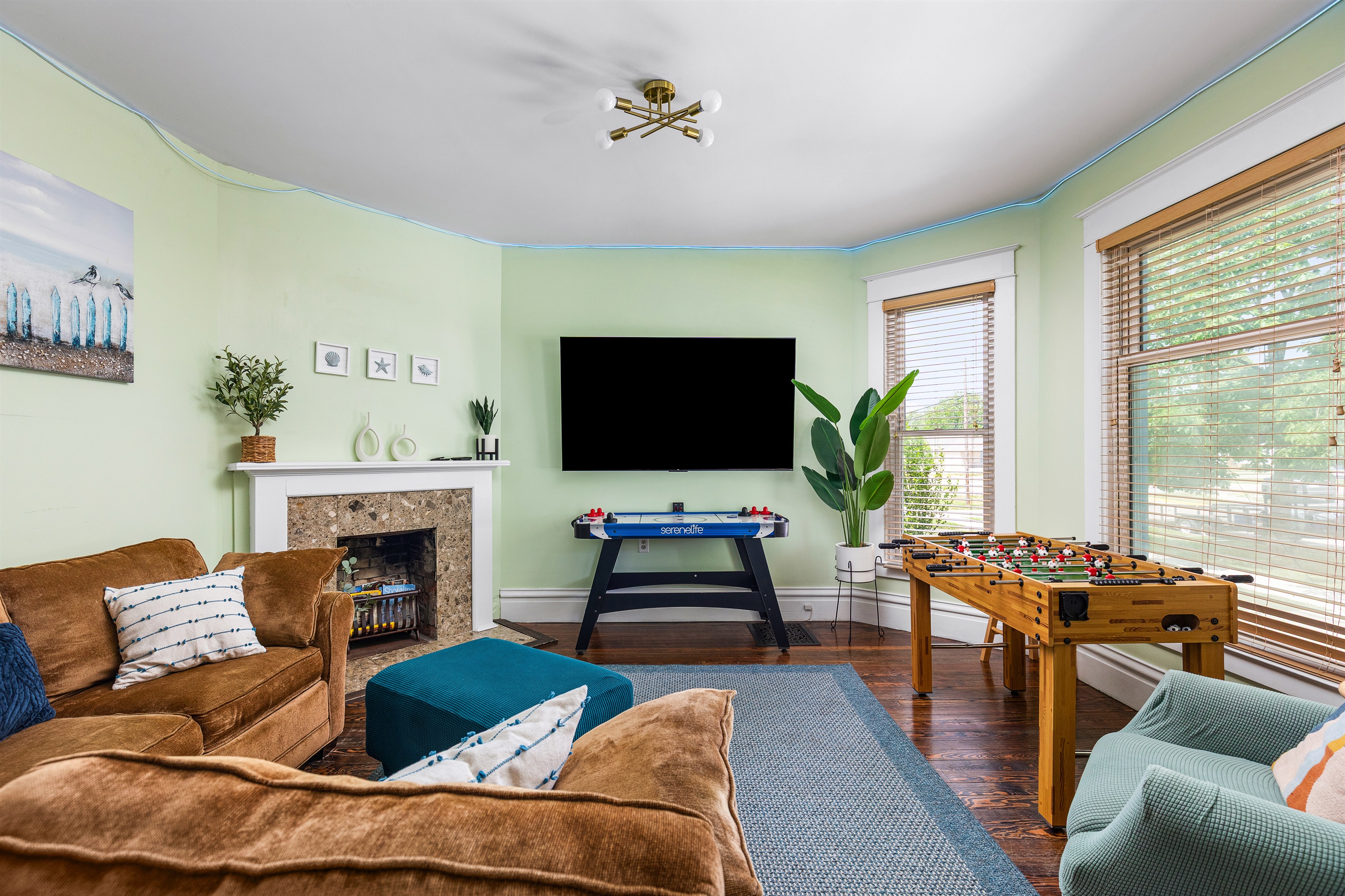 Stretch out in the second living space for cozy downtime while kids claim their own zone.