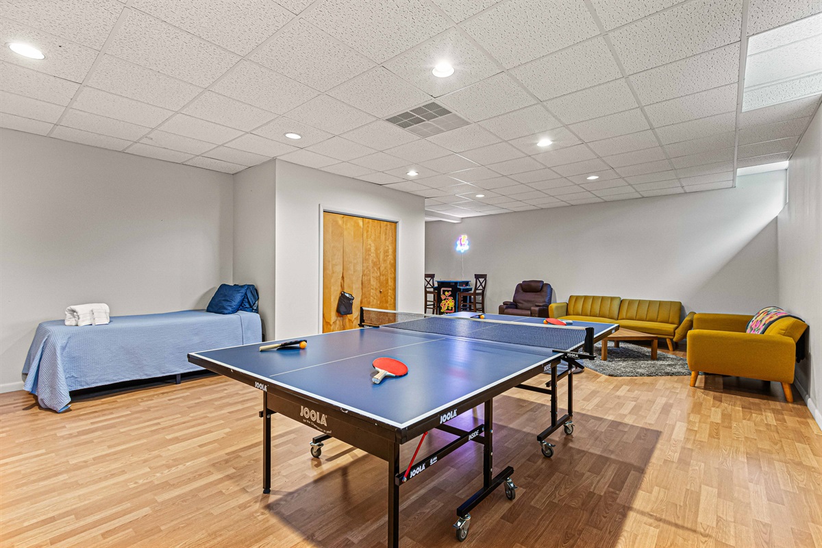 Game Room: Challenge your friends at ping pong, then unwind on stylish seating!