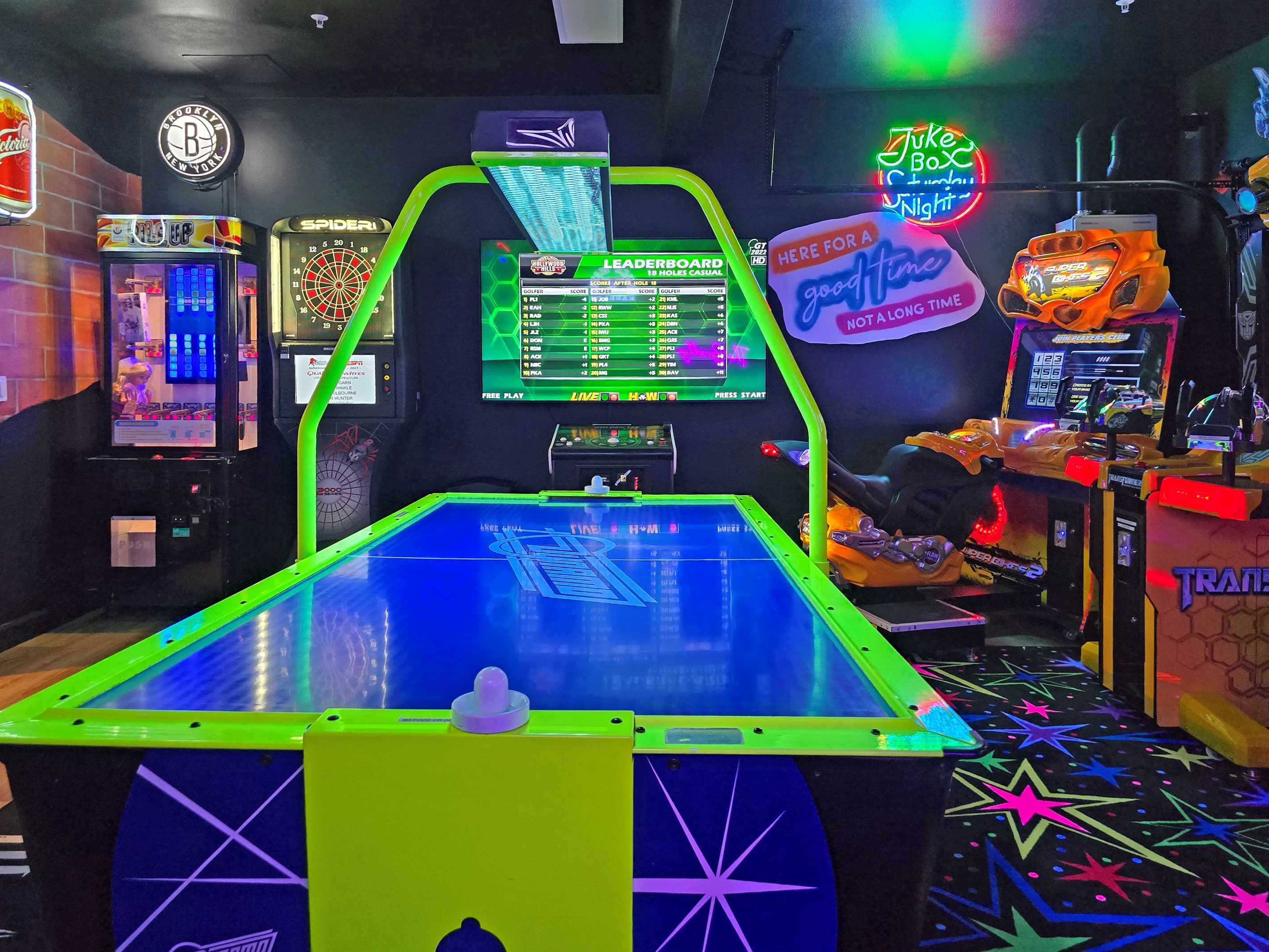 The game room is better than Dave & Busters! Climate controlled and a wide variety of pro-series arcade games for all ages!