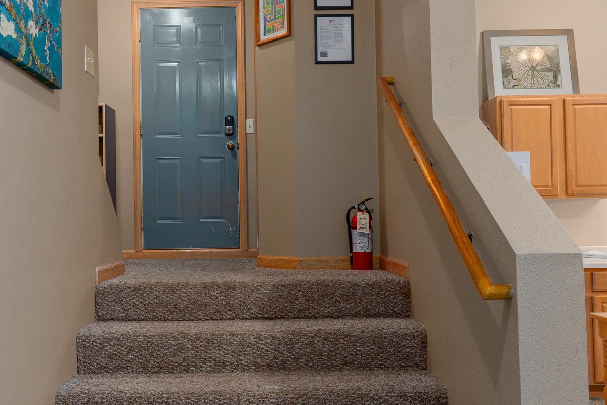There's about 5 steps in either direction upon entry to Eclipse Condo.