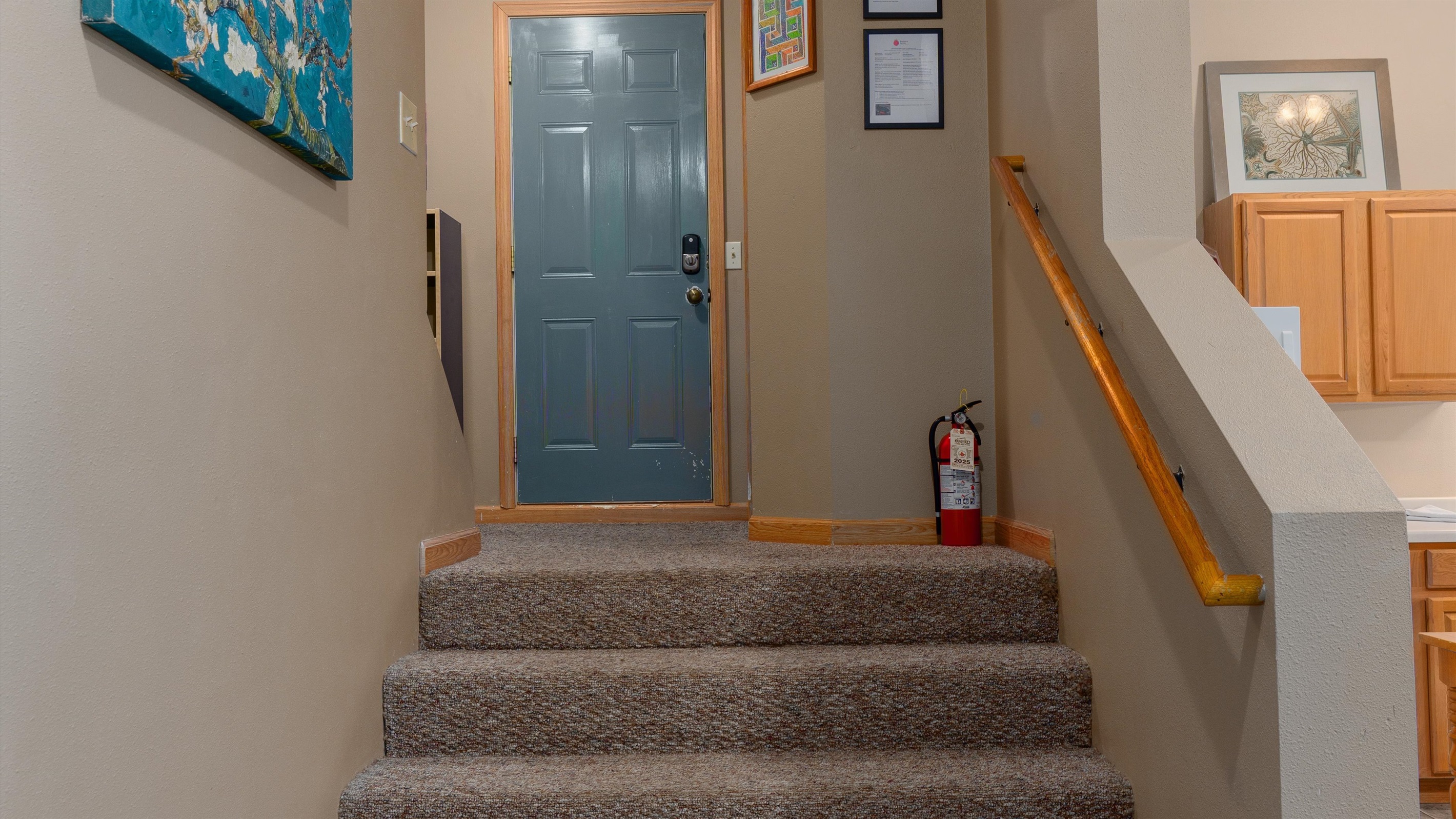 There's about 5 steps in either direction upon entry to Eclipse Condo.