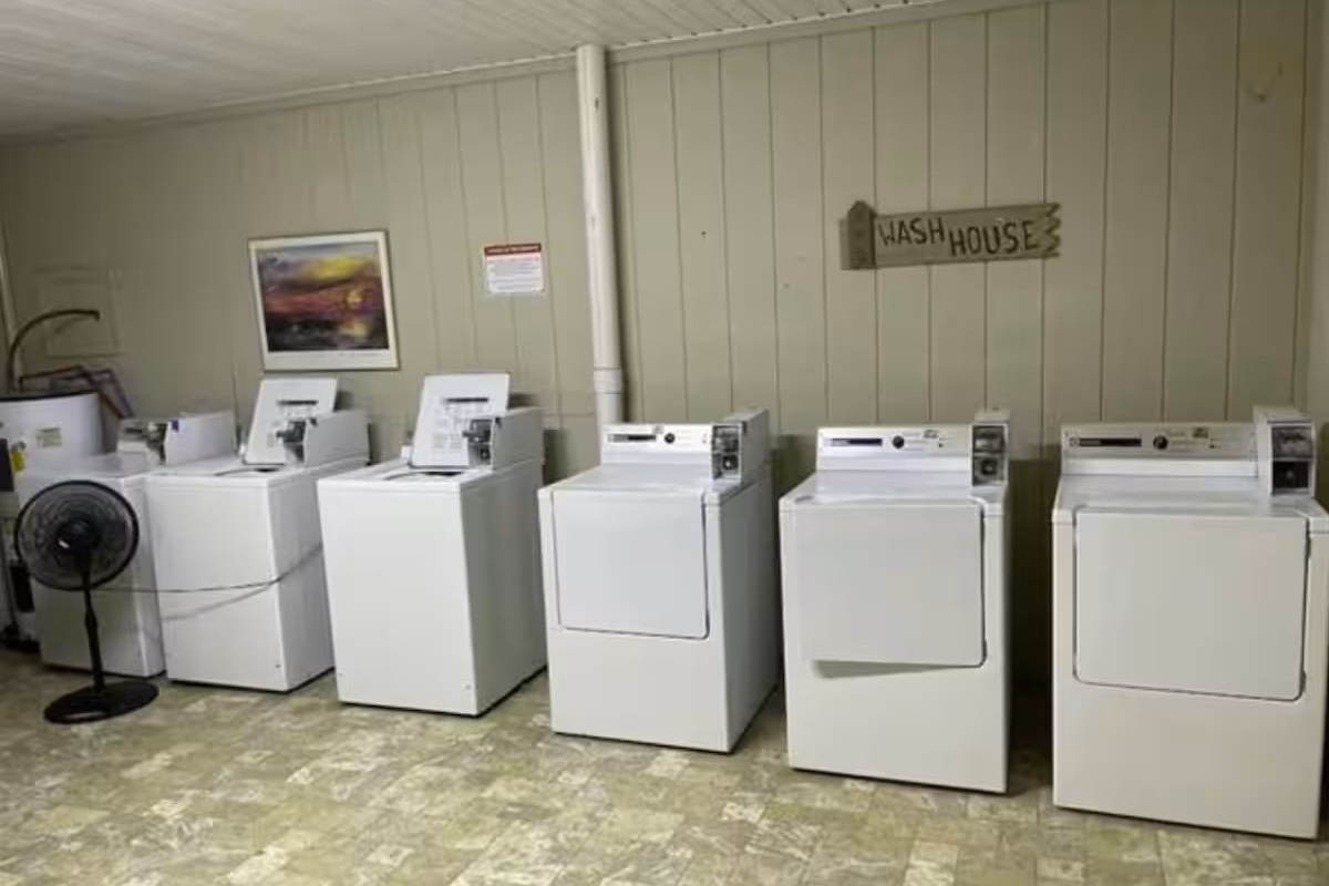 Coin operated laundry room