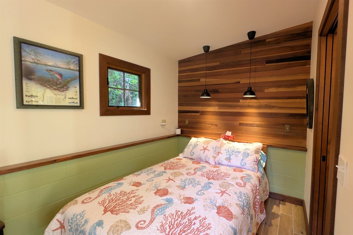 full size bed in bunkhouse