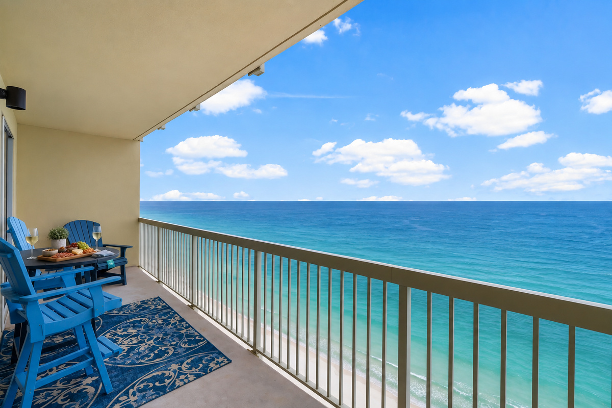 Quality Balcony Furniture for taking in sunrises & sunsets.  Have breakfast, dinner or an evening cocktail while viewing the sea life.  We've seen dolphins, rays, sharks, turtles, manatees & pelicans flying by.