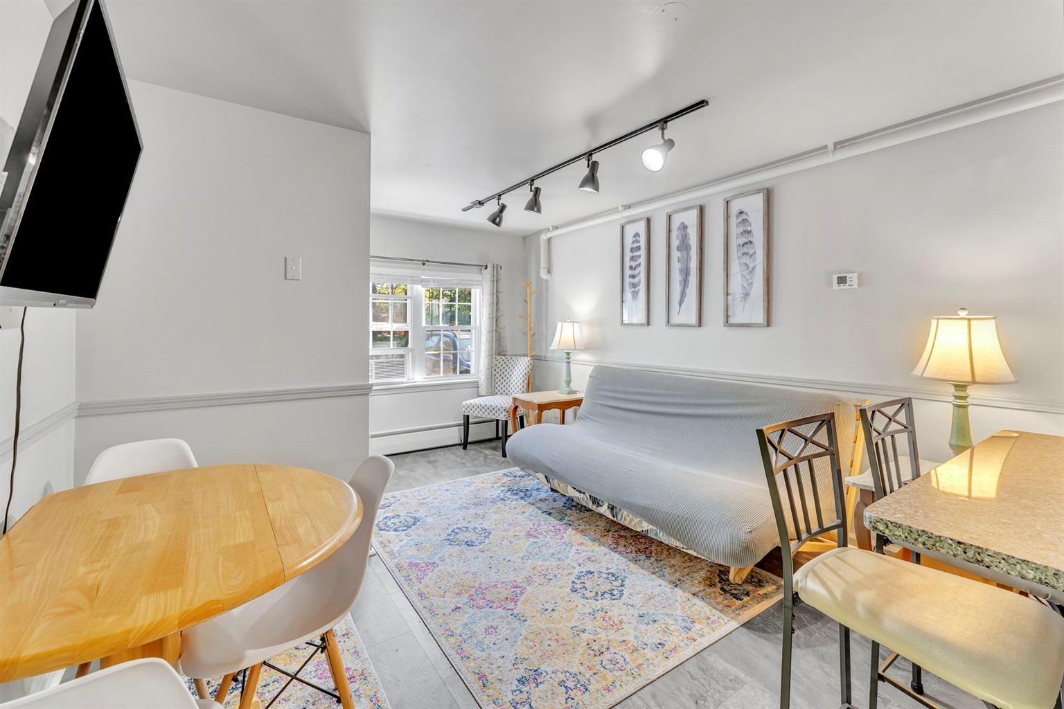 Creamery Apt 3 living / kitchen w/ flow to bedroom