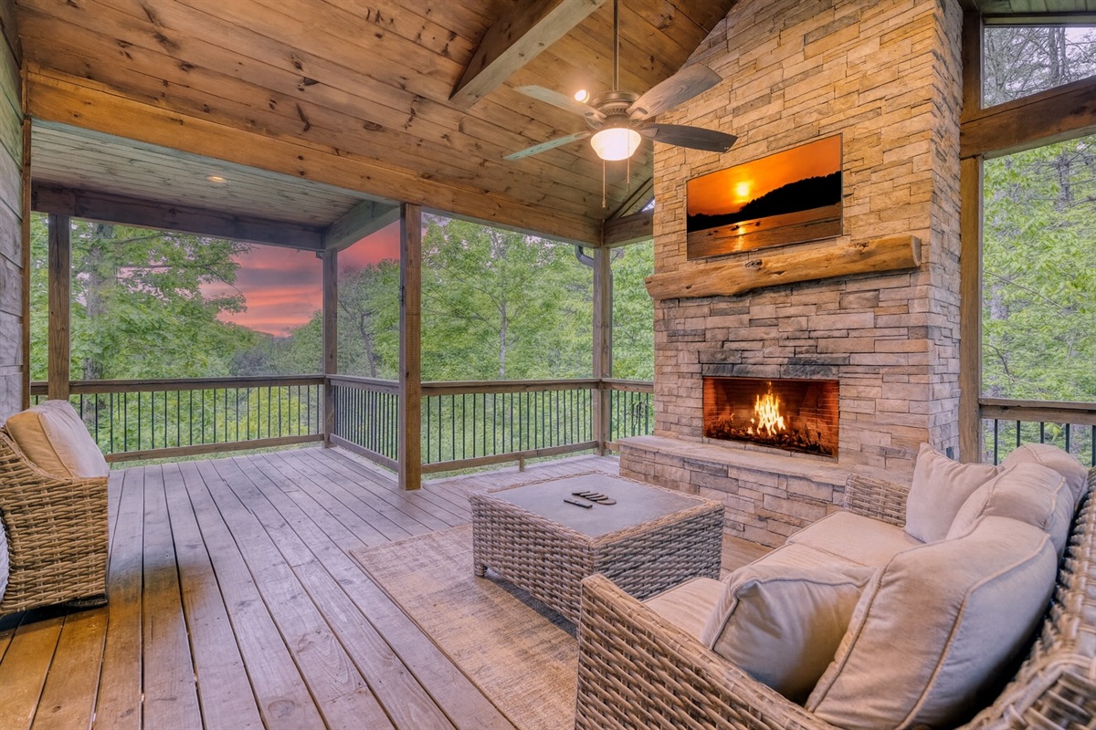 Back Deck with Fireplace