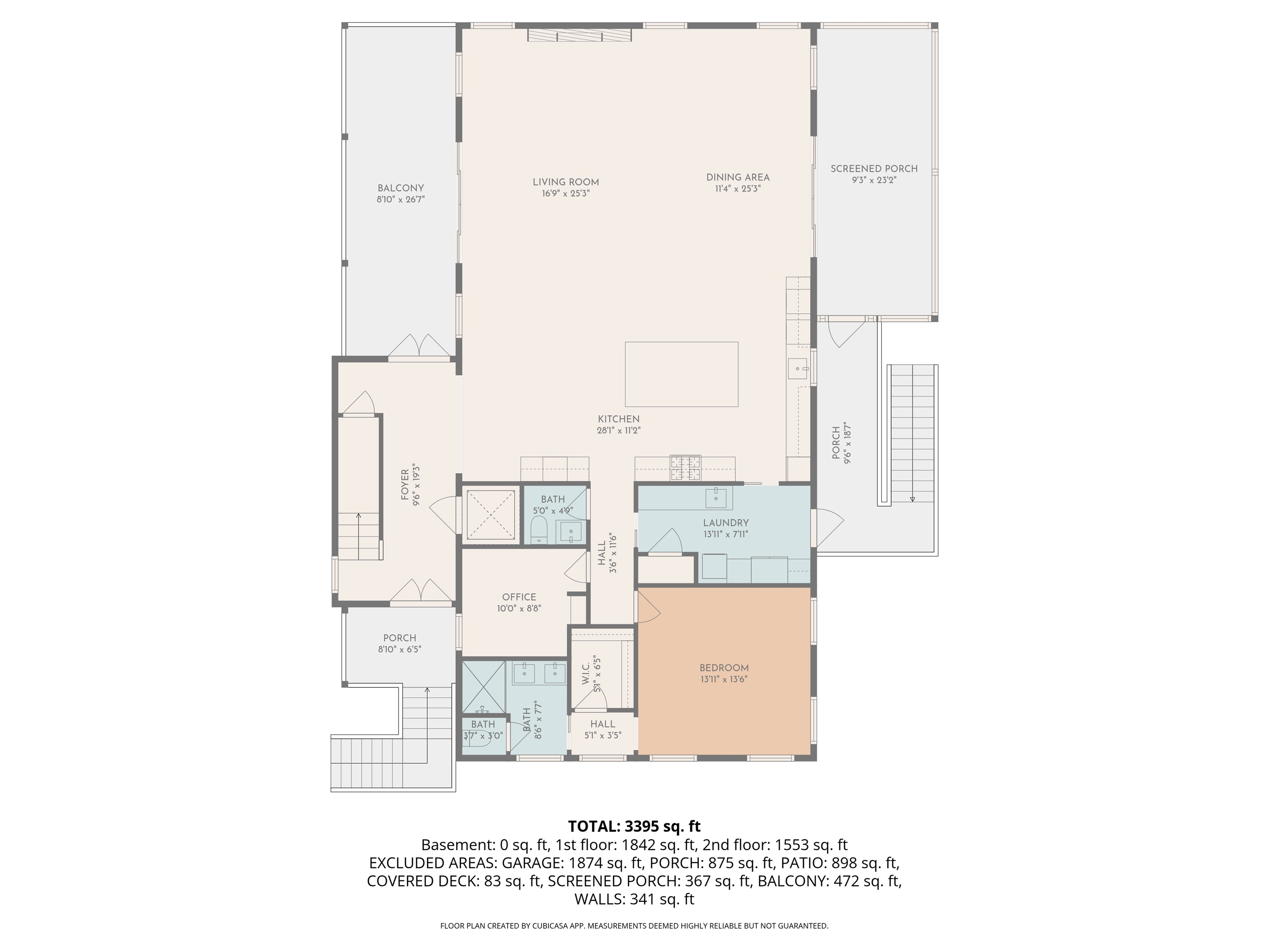 Second Floor, Floor Plan | Palms Paradise | 3 29th Ave Isle of Palms, SC | IOP Escapes