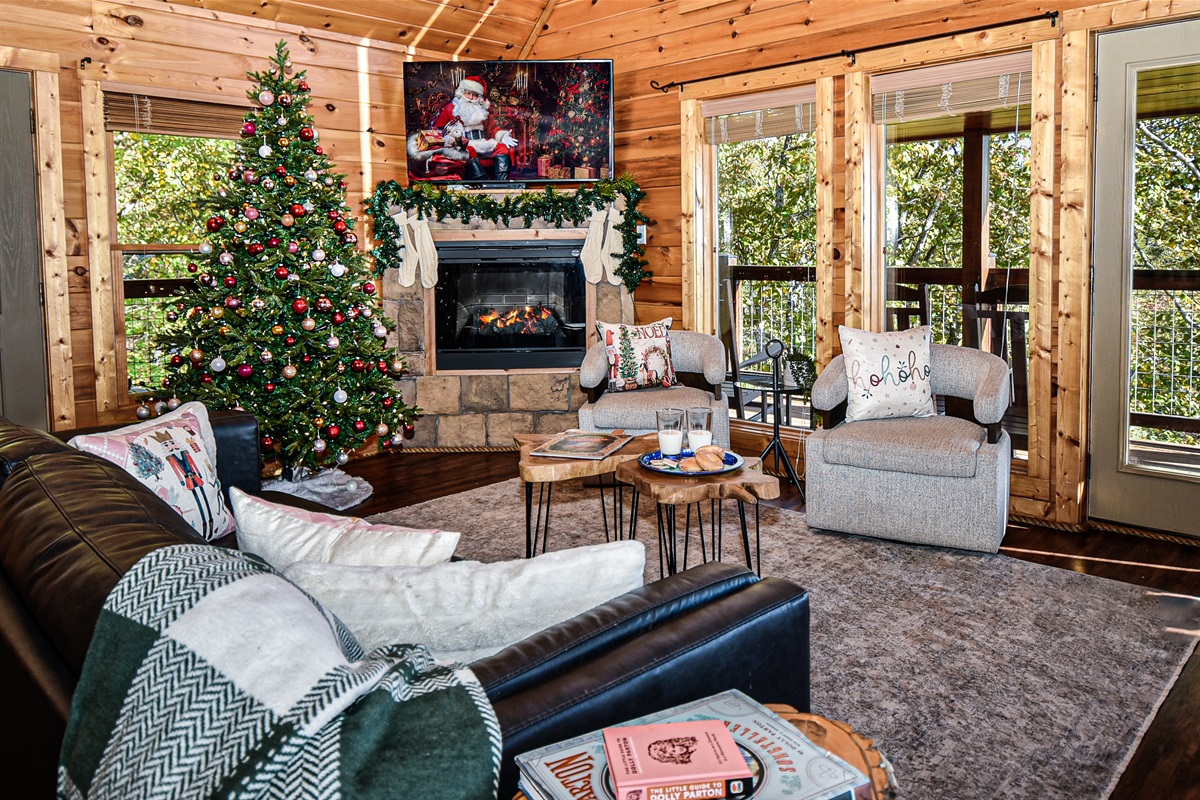Warm up by the electric fireplace and enjoy our open concept, main-level living and dining area.