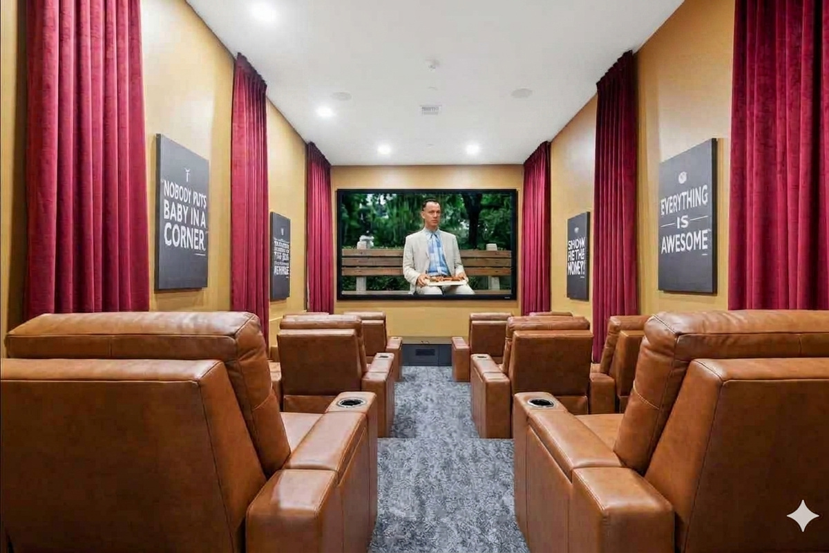 Enjoy a movie in the movie room at the common community area.