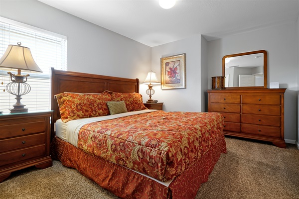 Upstairs King bedroom with en-suite bath