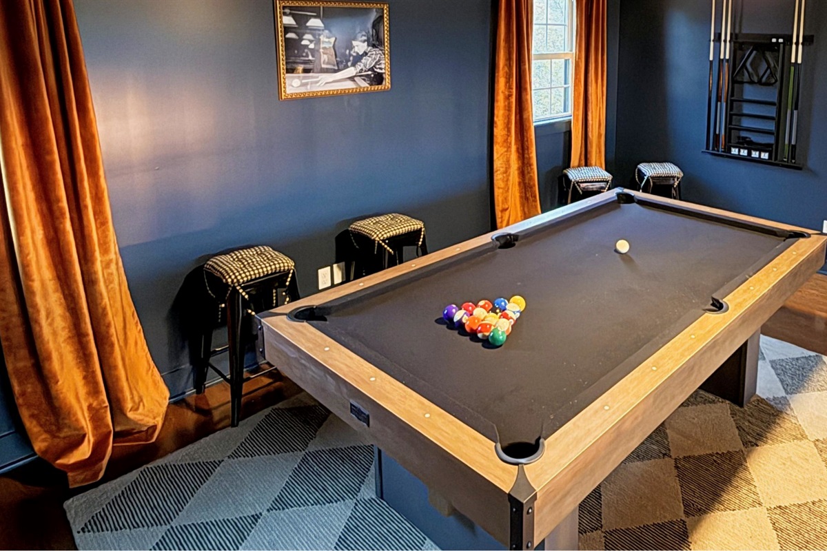 Classic competition redefined — challenge your crew to pool in this inviting space.