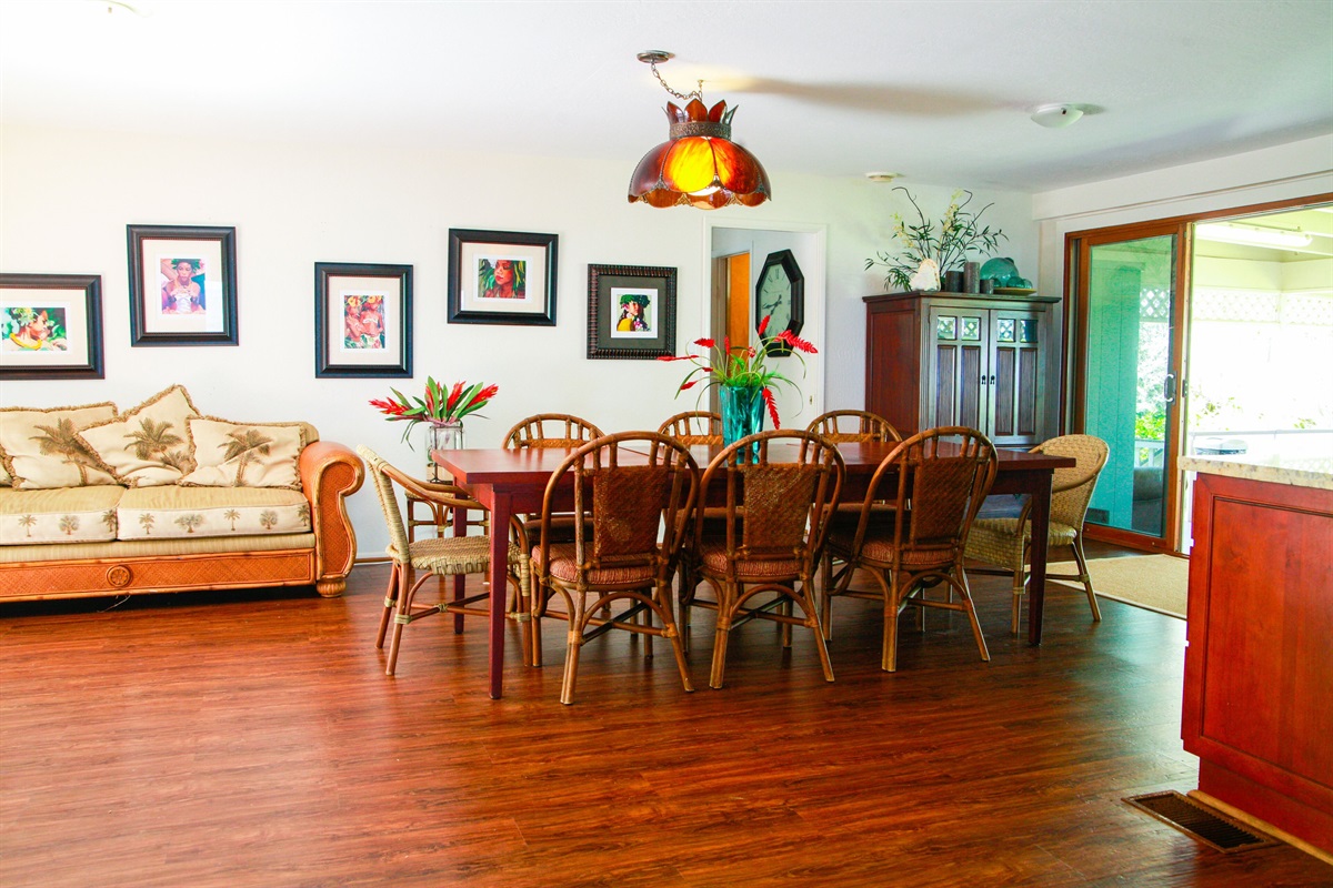 Dining room has space for 8