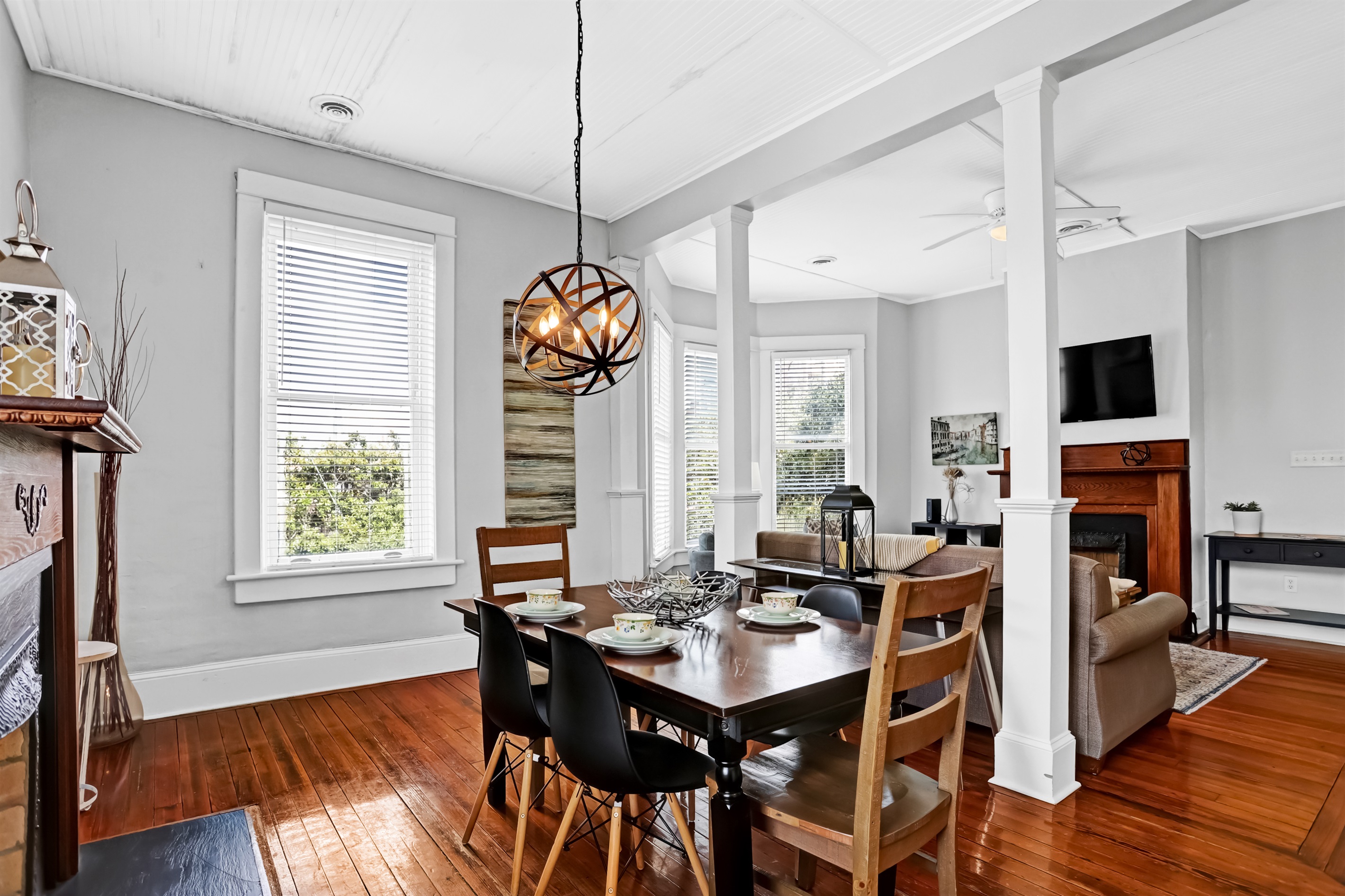 Stylish and functional, the dining table invites connection and comfort.