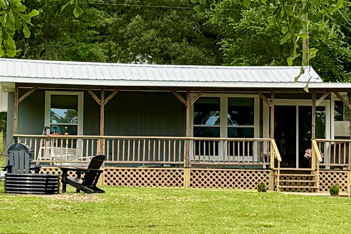Private back porch with lake views!
