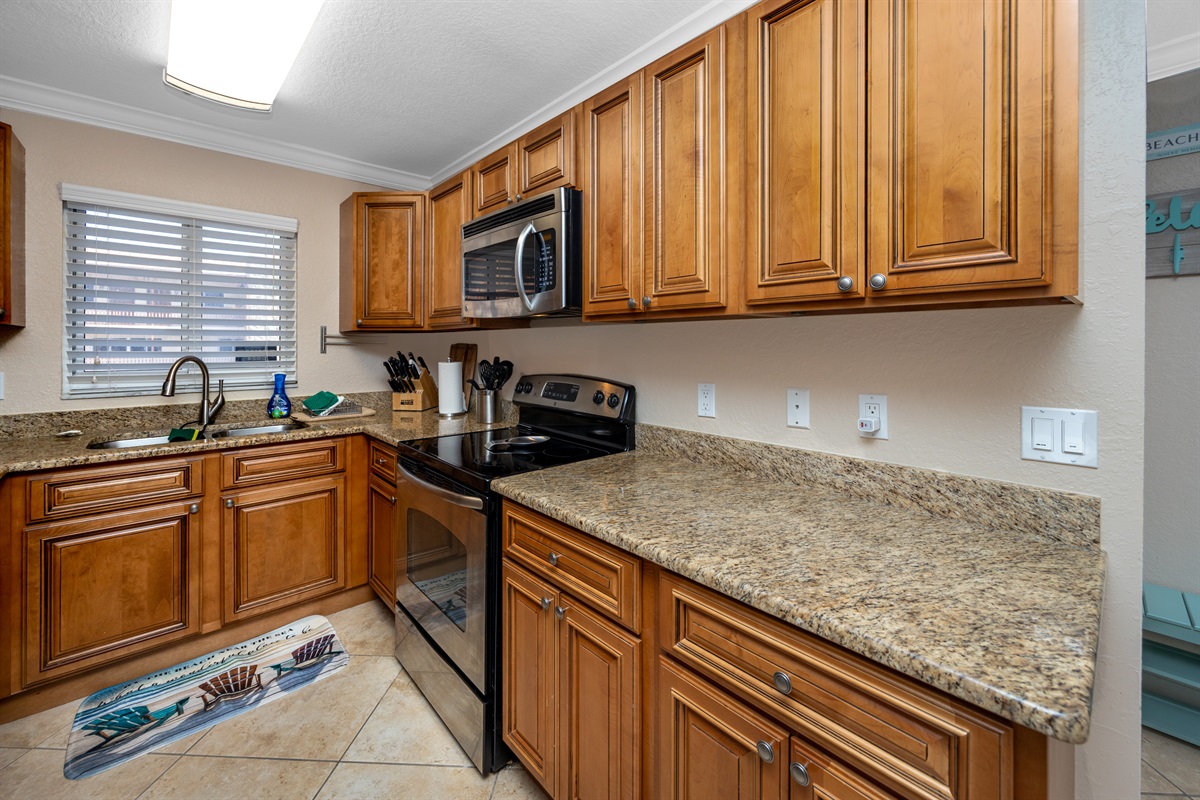 spacious countertop