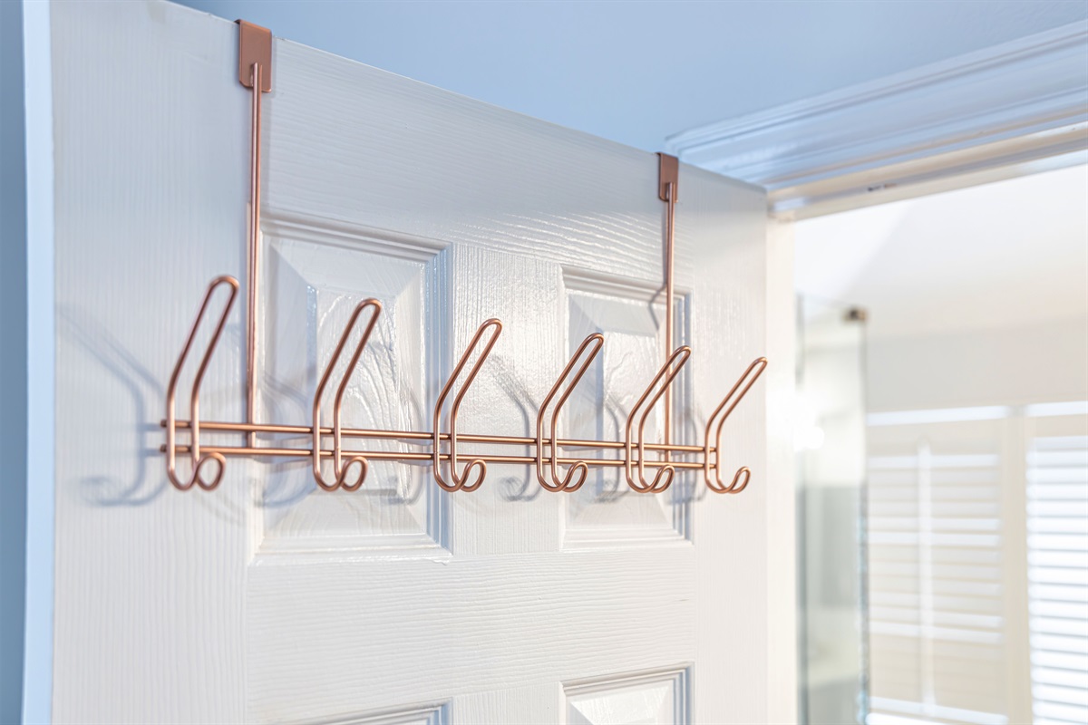 Master Ensuite Bath with Multiple Clothes and Towel Hooks