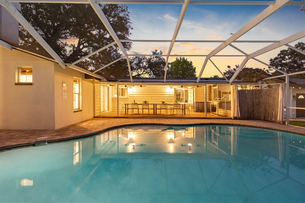 Vacation-style living at home with pool and spa in your backyard.