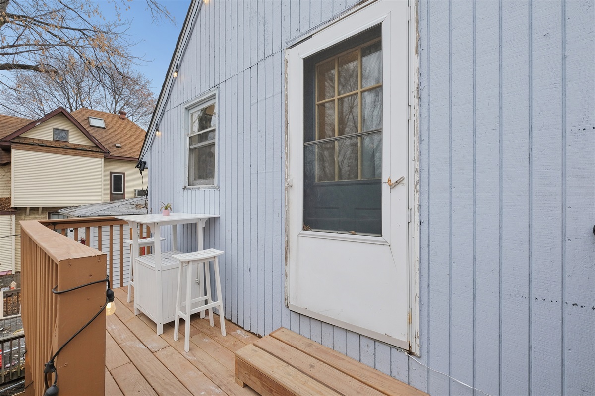 Enjoy a quiet cup of morning coffee out on the deck. 