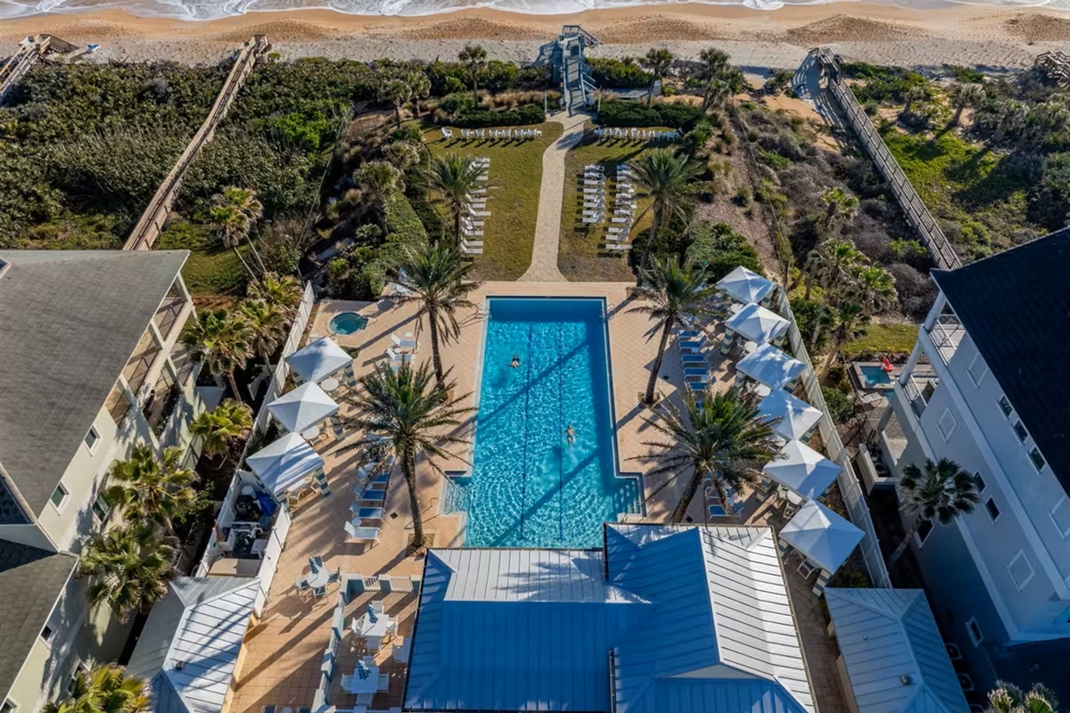 Resort living with direct beach access 🌊
Swim, lounge, and stroll straight to the sand from this stunning oceanfront pool—where Cinnamon Beach vacations truly shine.
