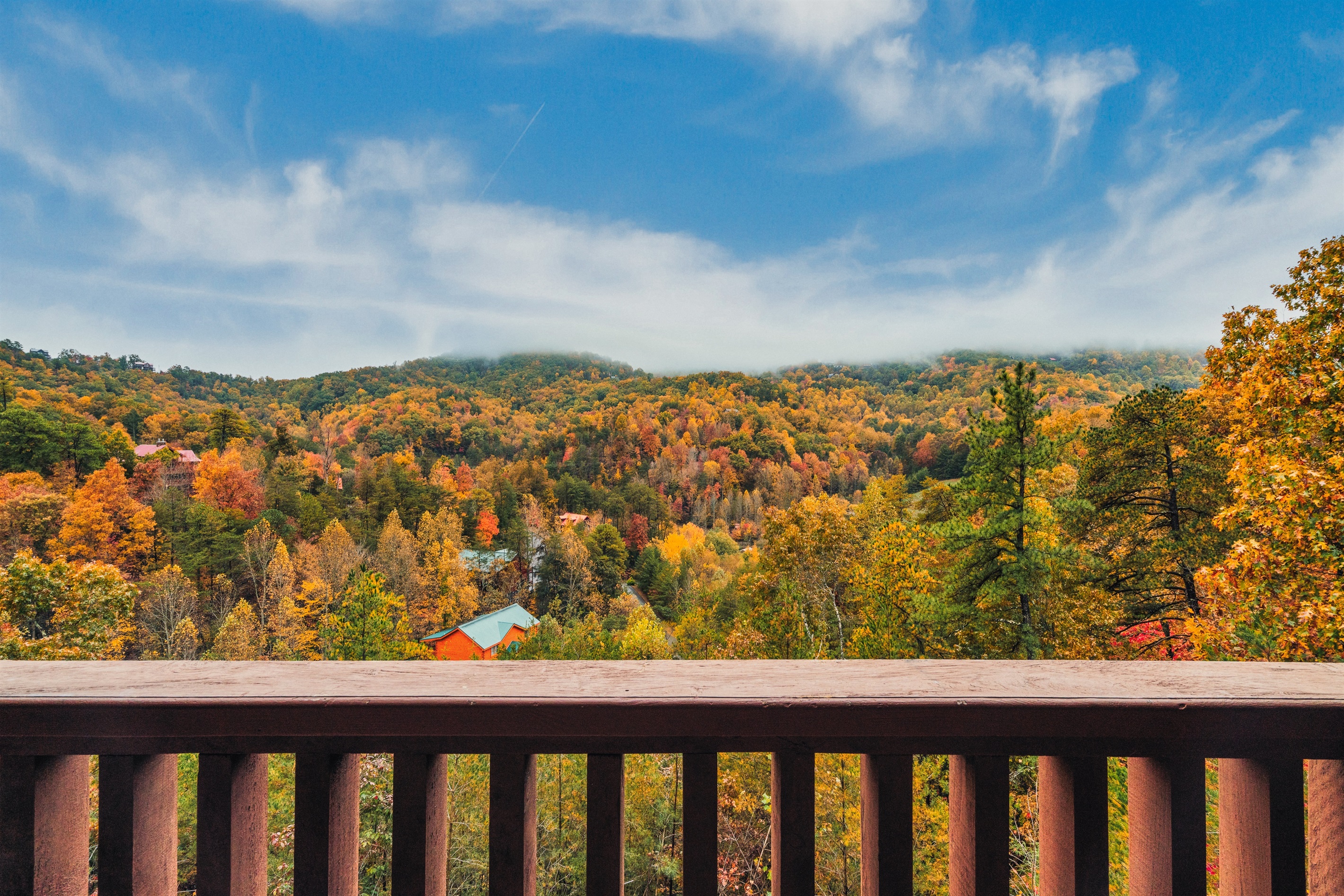Step out onto the upper deck off the game loft, complete with comfortable seating and views that go on for days.