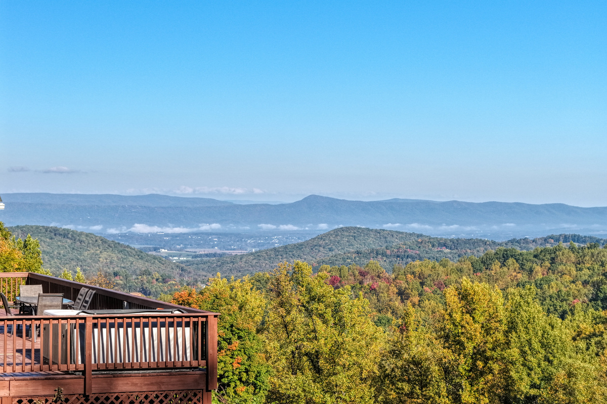 Aerial shot just off the rear deck showcasing the glorious views.