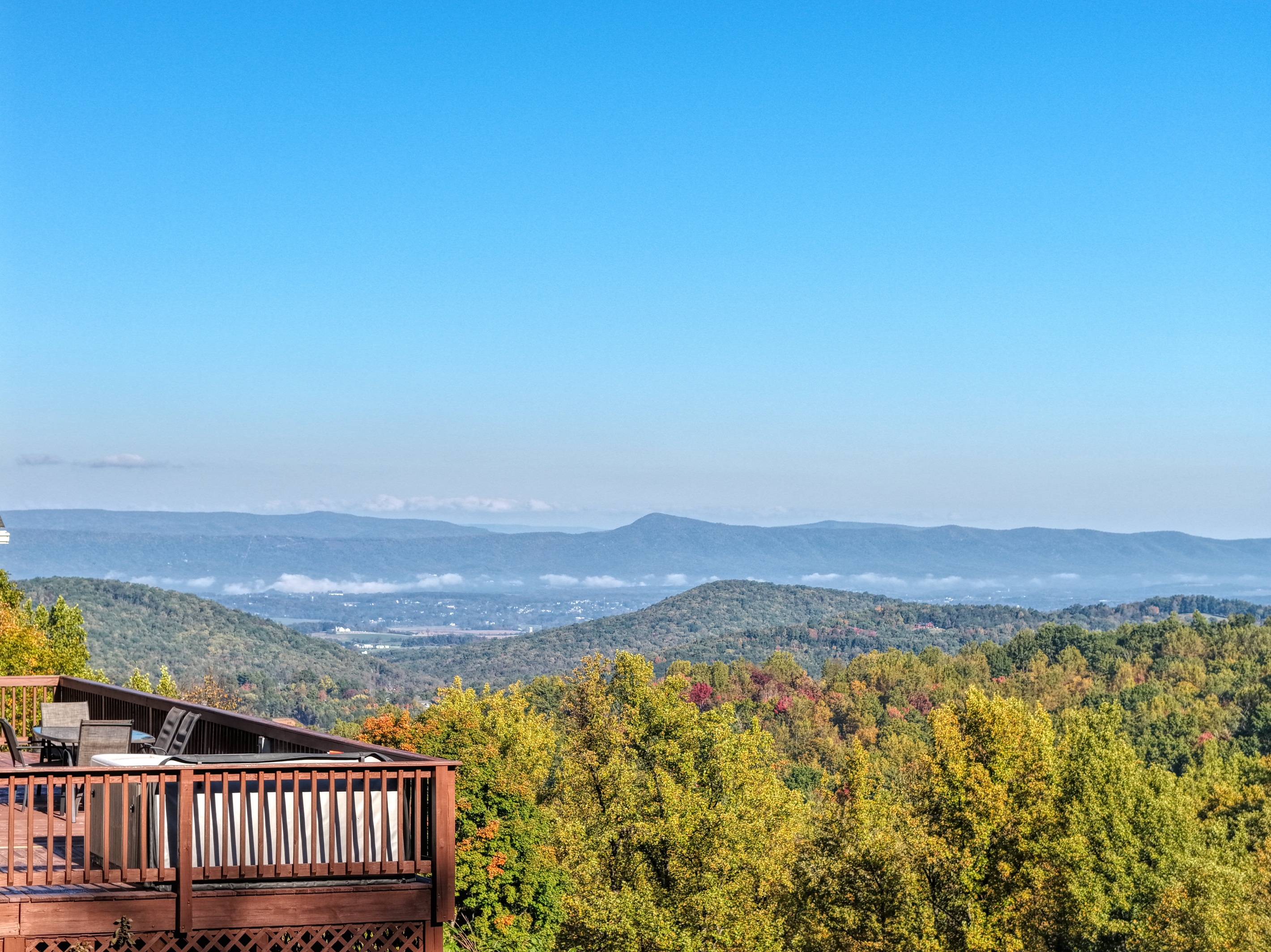 Aerial shot just off the rear deck showcasing the glorious views.