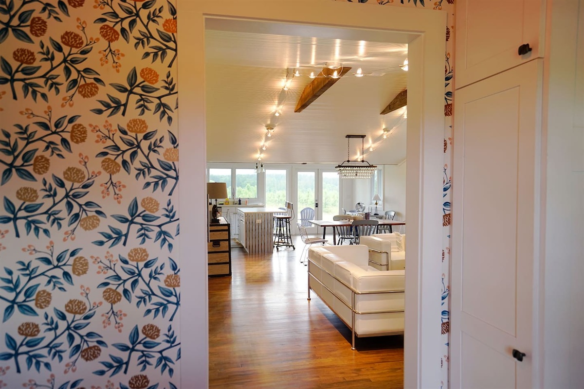 View into the living area from front mudroom.  Welcome and relax!