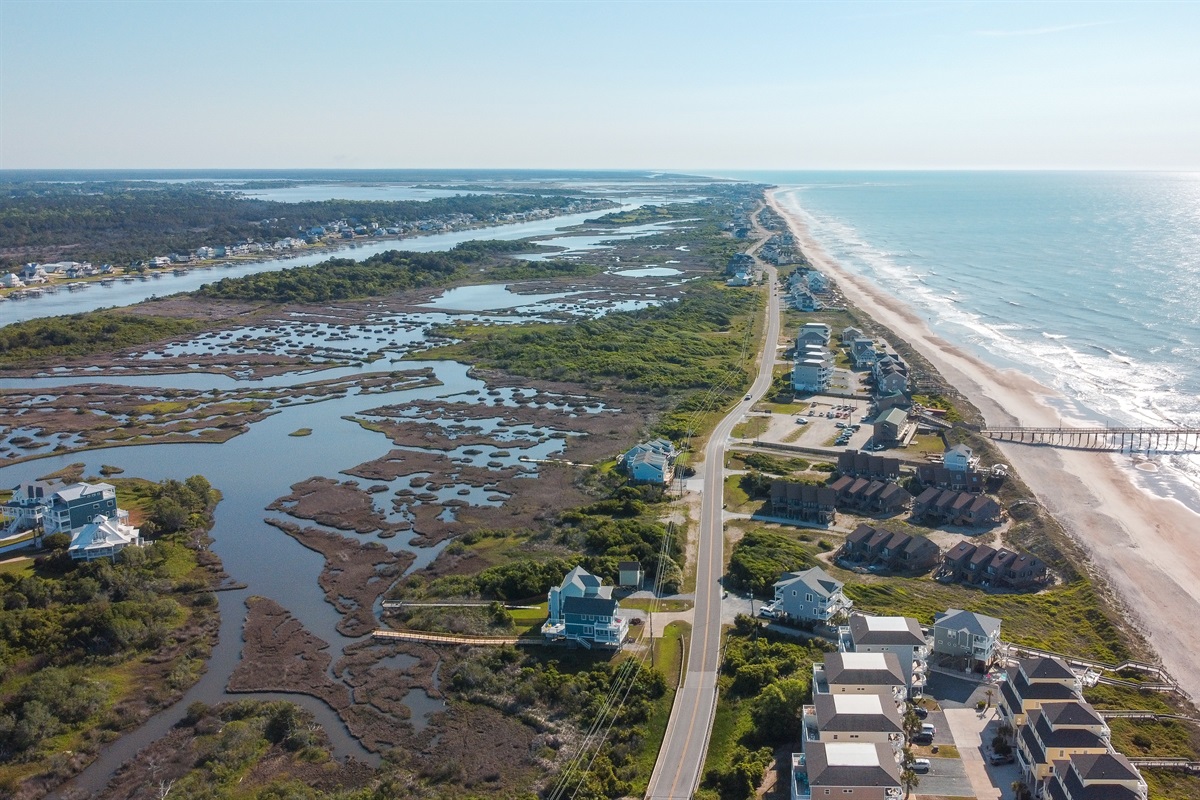 Right in between the ocean and the sound!