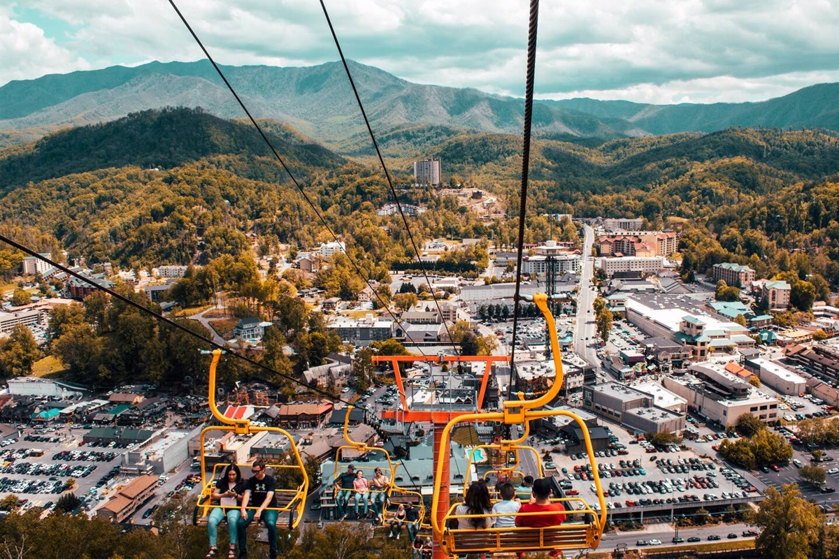 The Ski lifts in Gatlinburg.