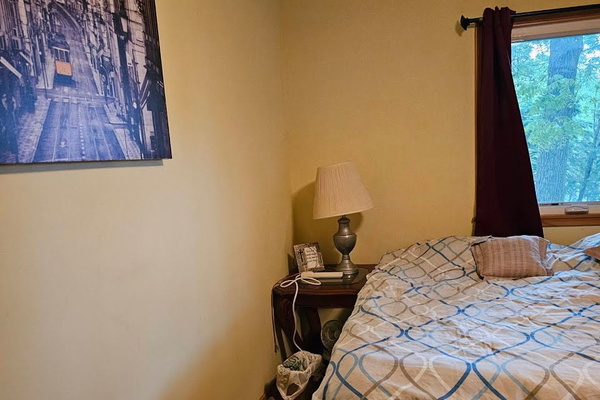King bed with Roku smart TV