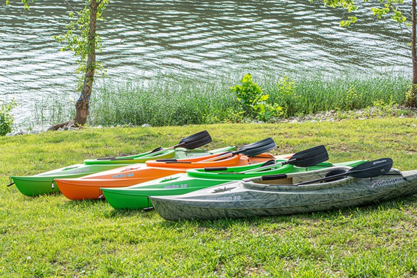 Four complimentary kayaks for exploring the lake.
