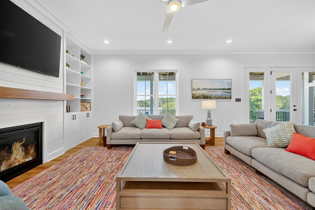 Perfect for movie nights or game time, the open layout keeps everyone connected.