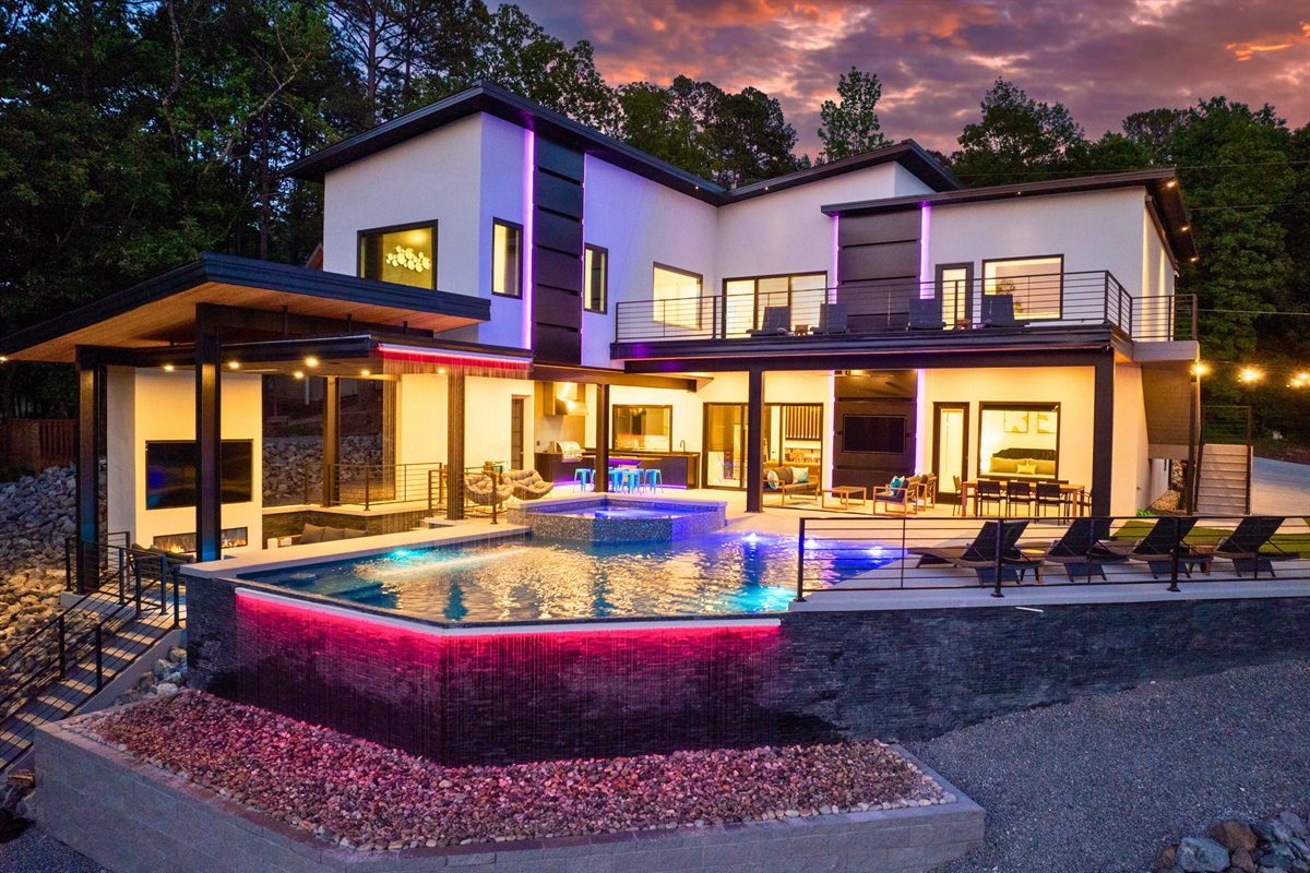 Dive into relaxation with this stunning pool area. Perfect for summer days and starry nights.