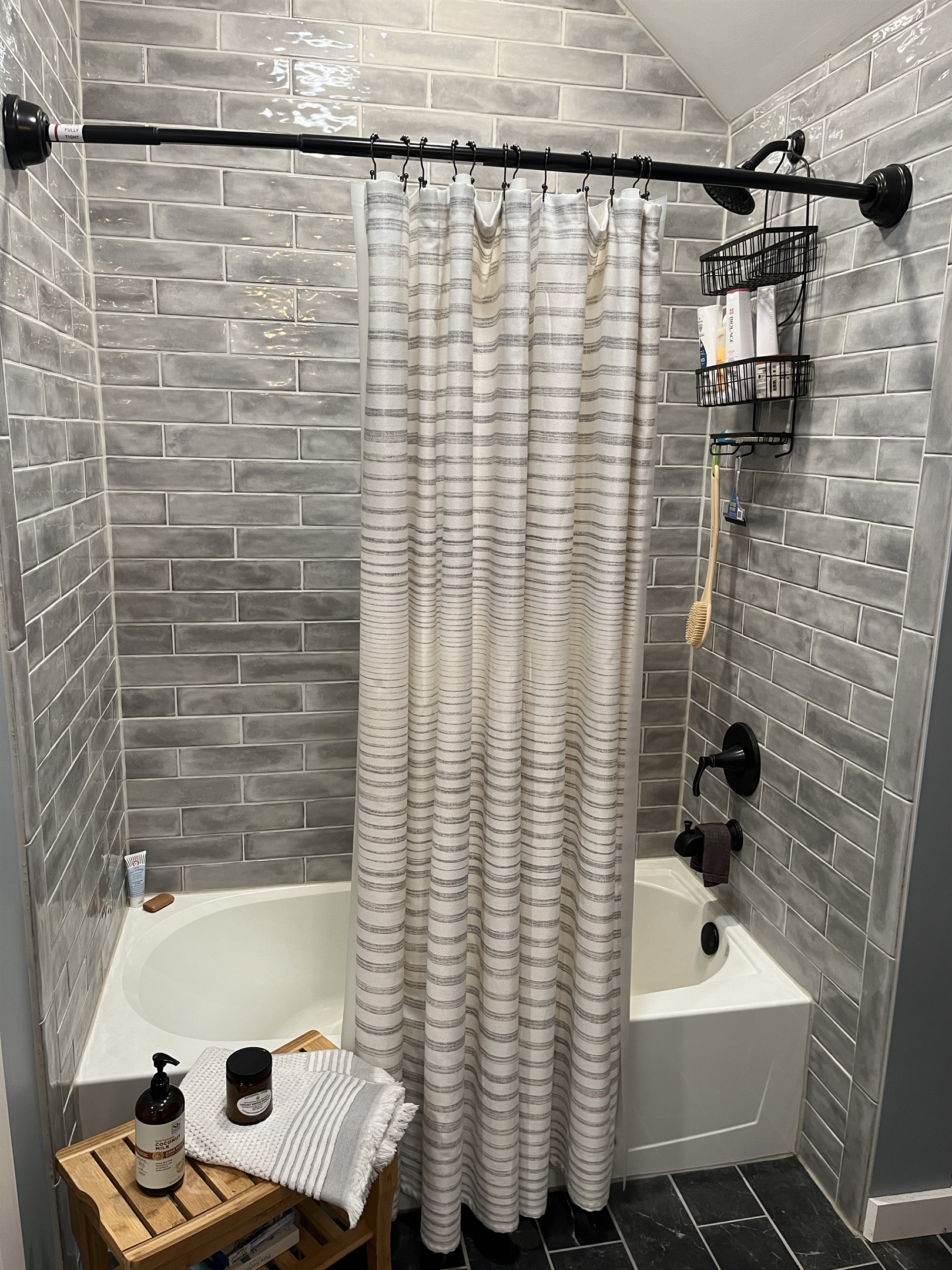 Horse Haven bathroom with custom glass tile!