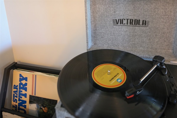 record player and record collection