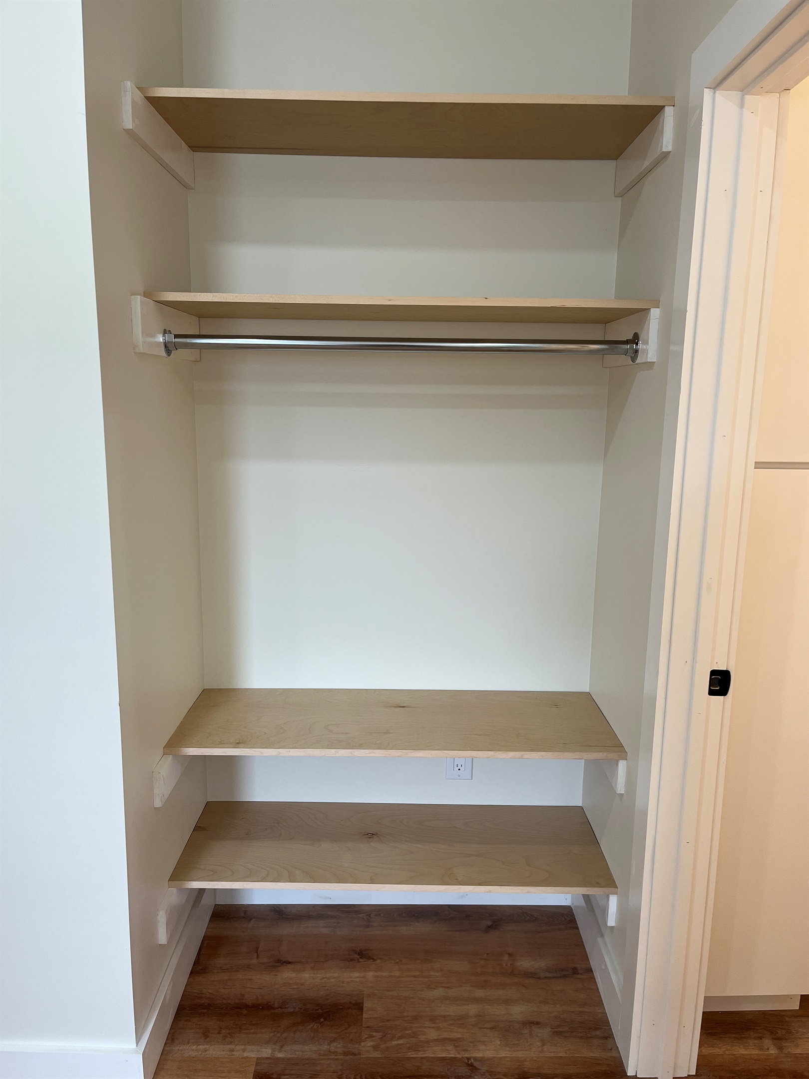 Storage outside bathroom