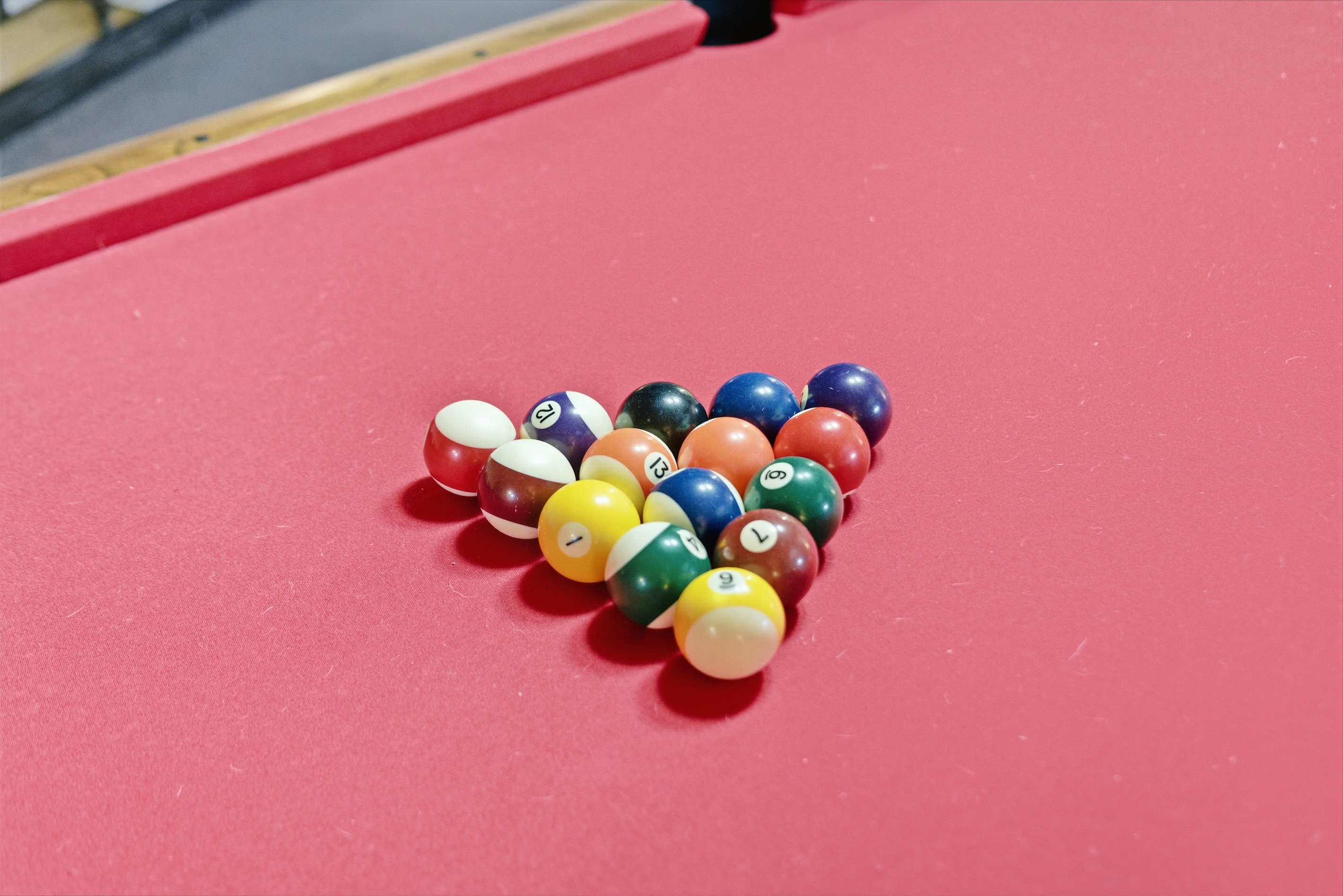 Pool table in game room