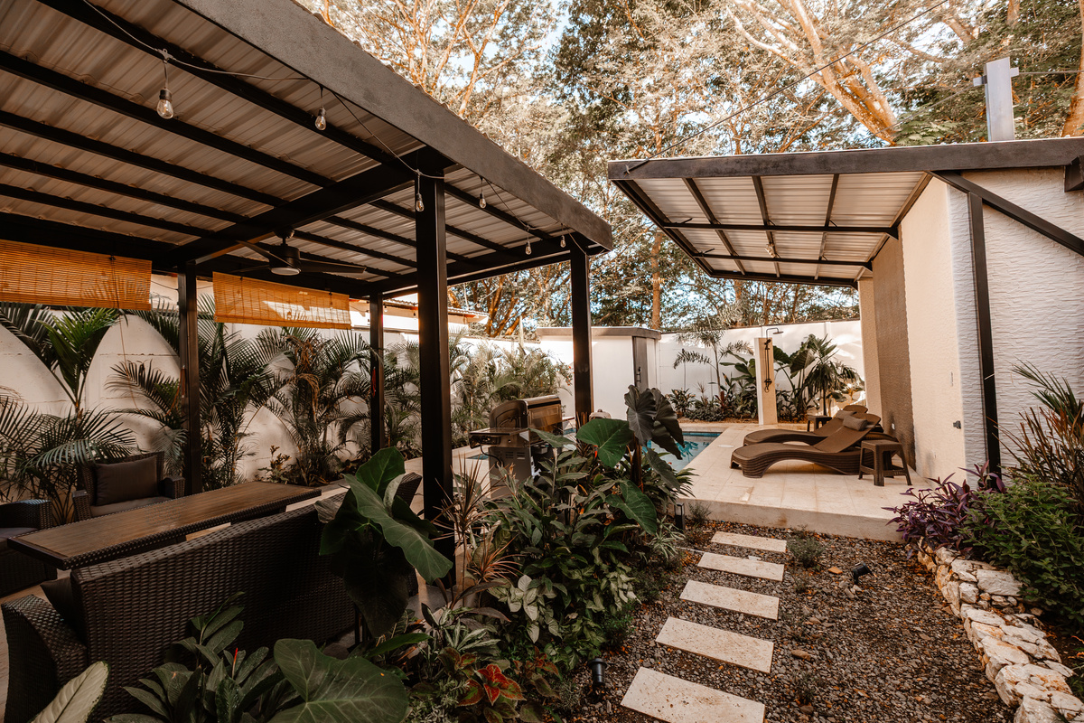 Casa Ola: Indoor-outdoor flow. Terrace, garden path, and pool, all connected.