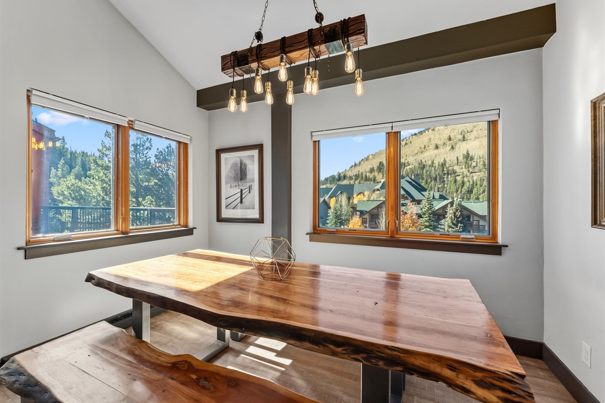 Dining table with bench seating