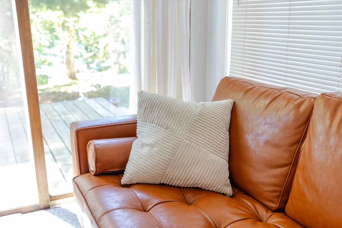 Sofa looking towards lake