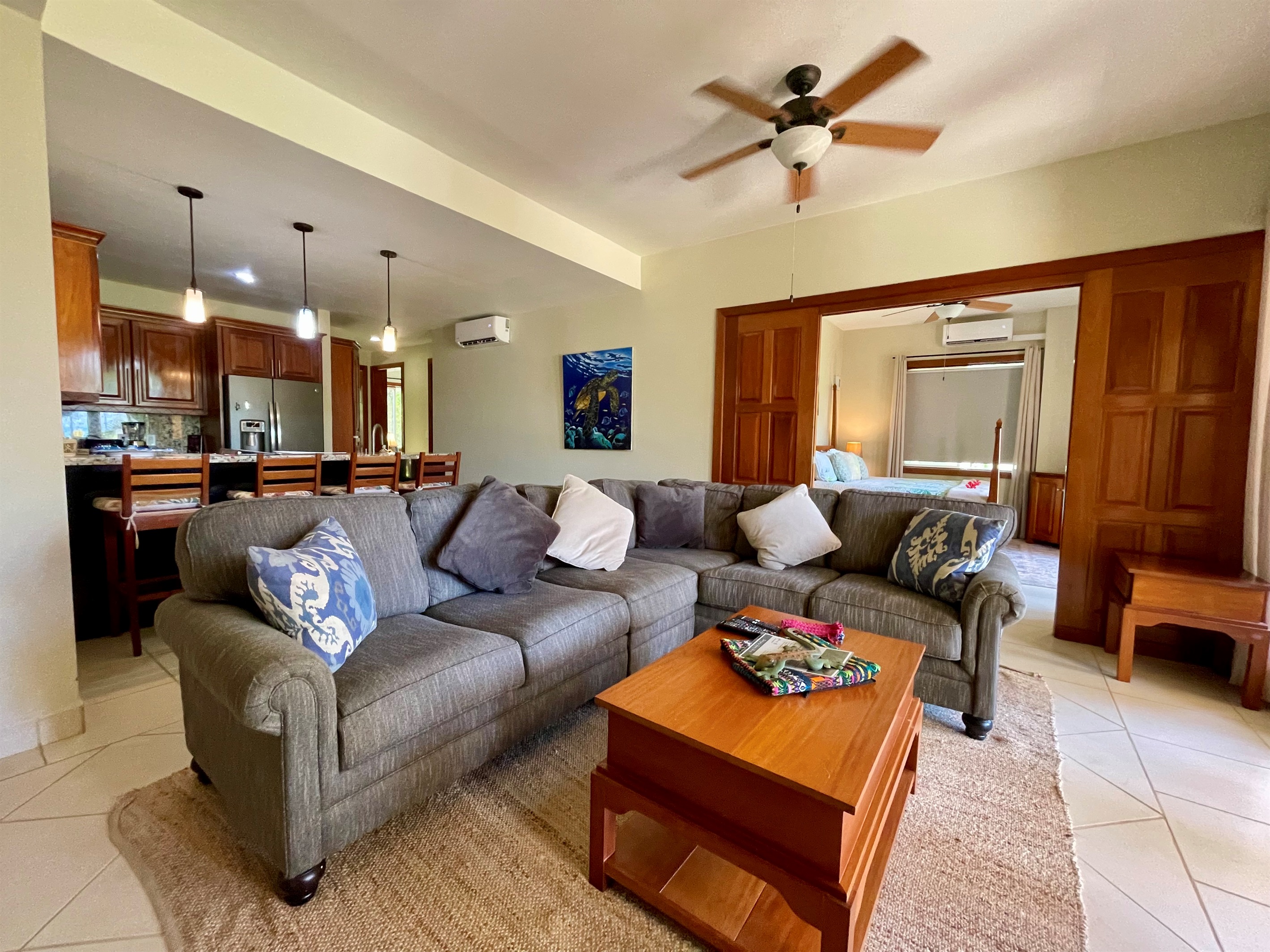 Living Room, Kitchen and Bedroom 1