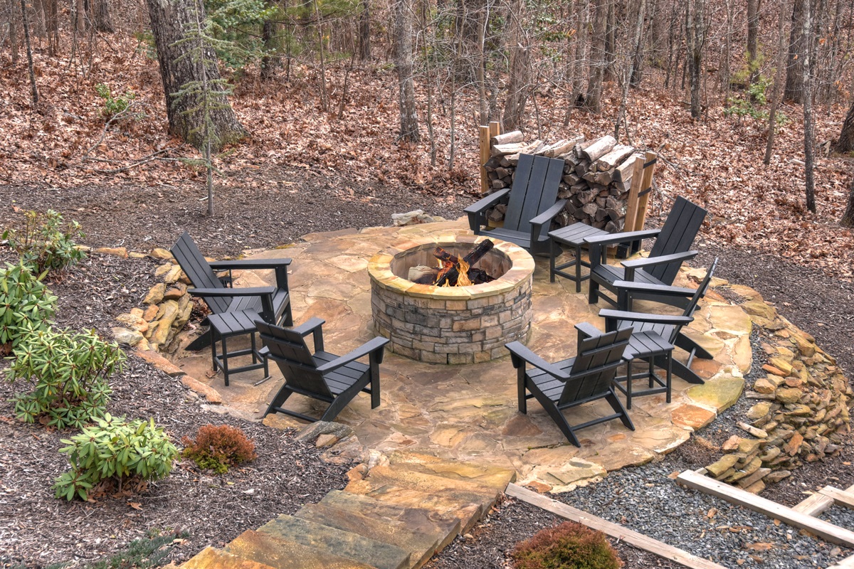 Custom firepit. Firewood not provided