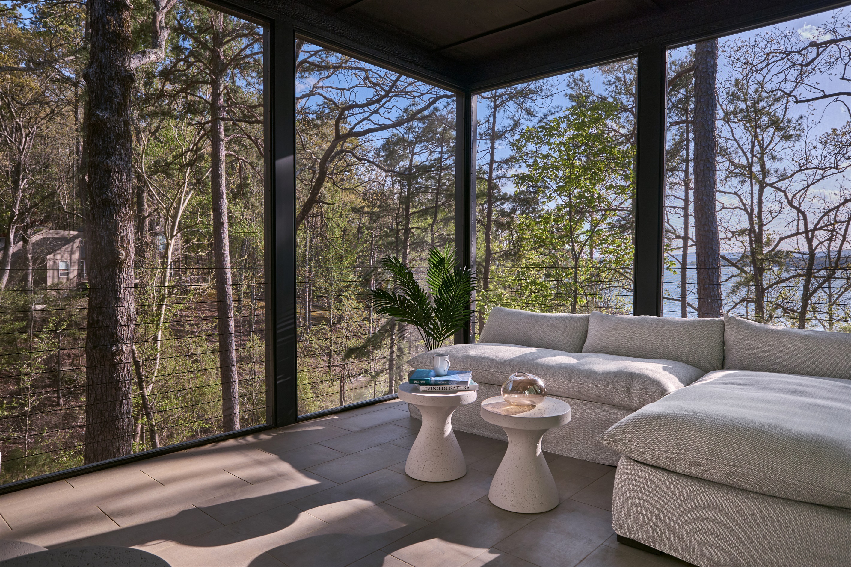 Peaceful and private—your lakeside lounging spot among the trees.