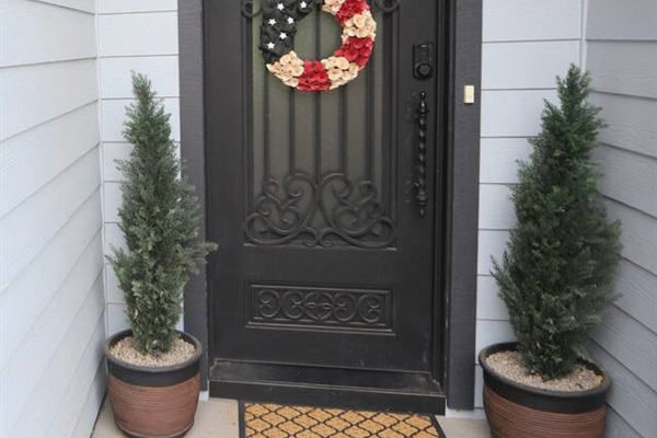 Front door with keyless entry