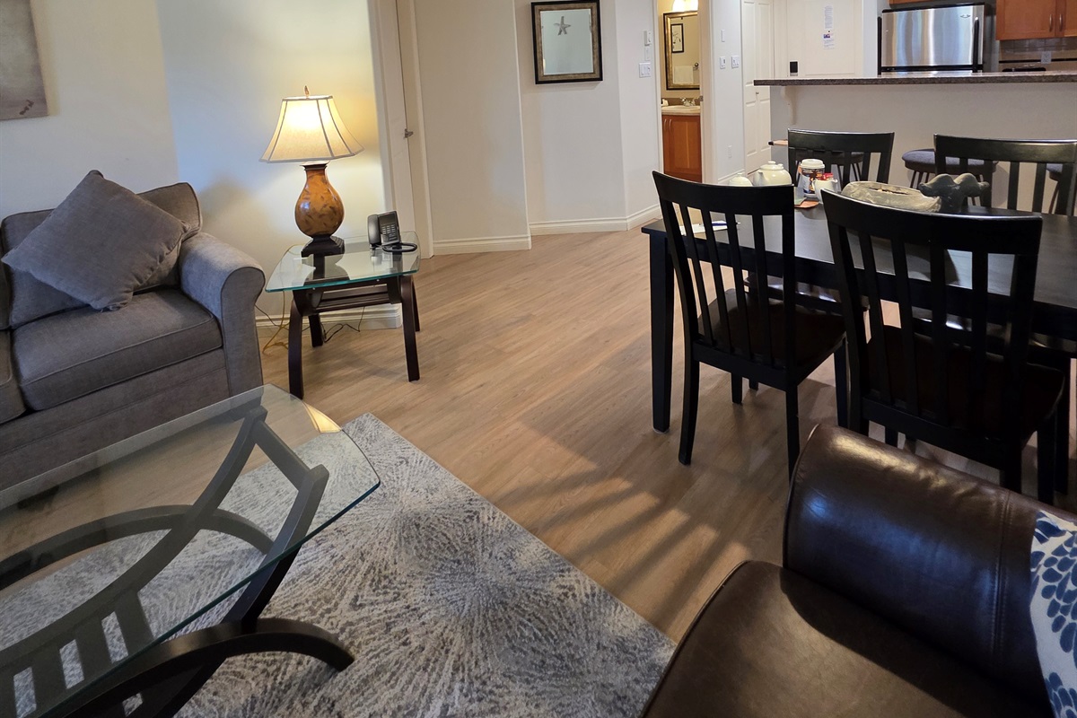 Unit A Dining Area with Bar Seating